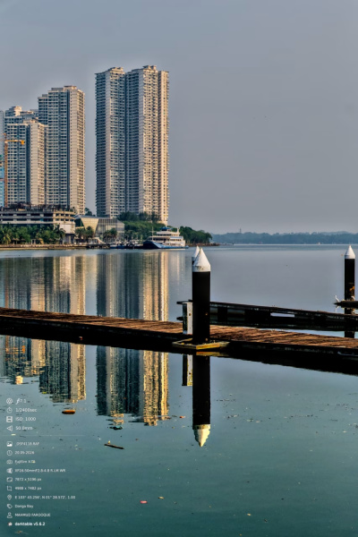 Tower Reflections on the Danga Bay Waterfront, Johor Bahru