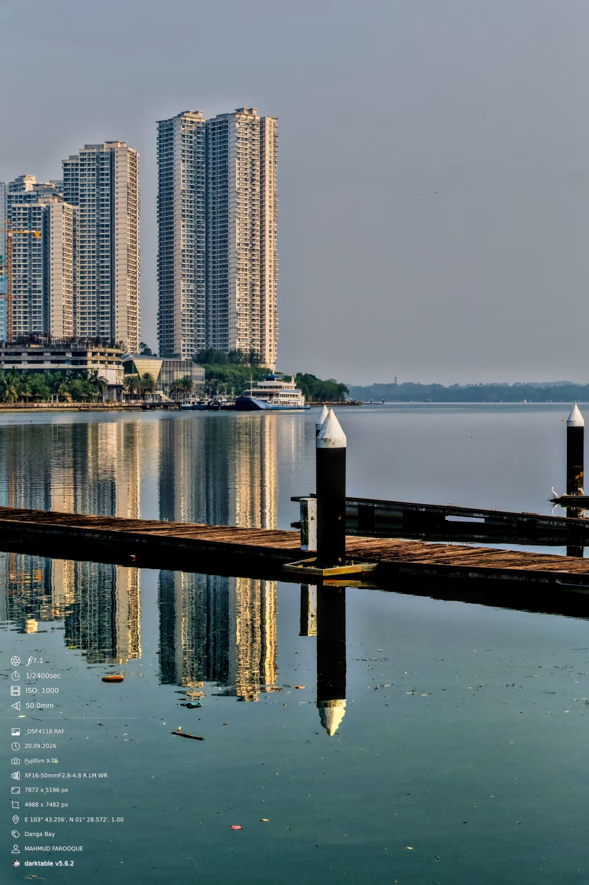 Tower Reflections on the Danga Bay Waterfront, Johor Bahru