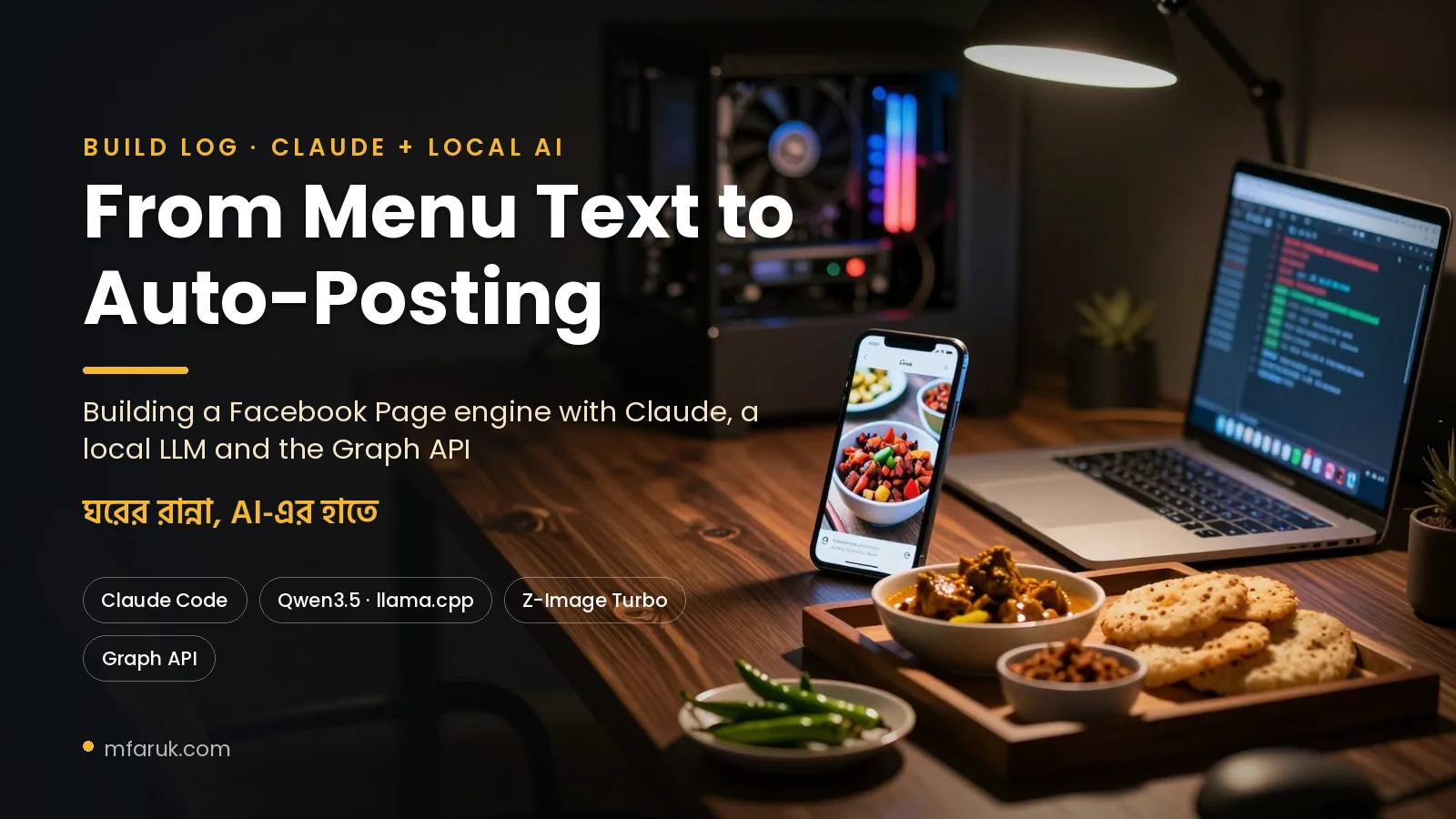 From Menu Text to Auto-Posting: Building a Facebook Page Engine with Claude, a Local LLM and the Graph API