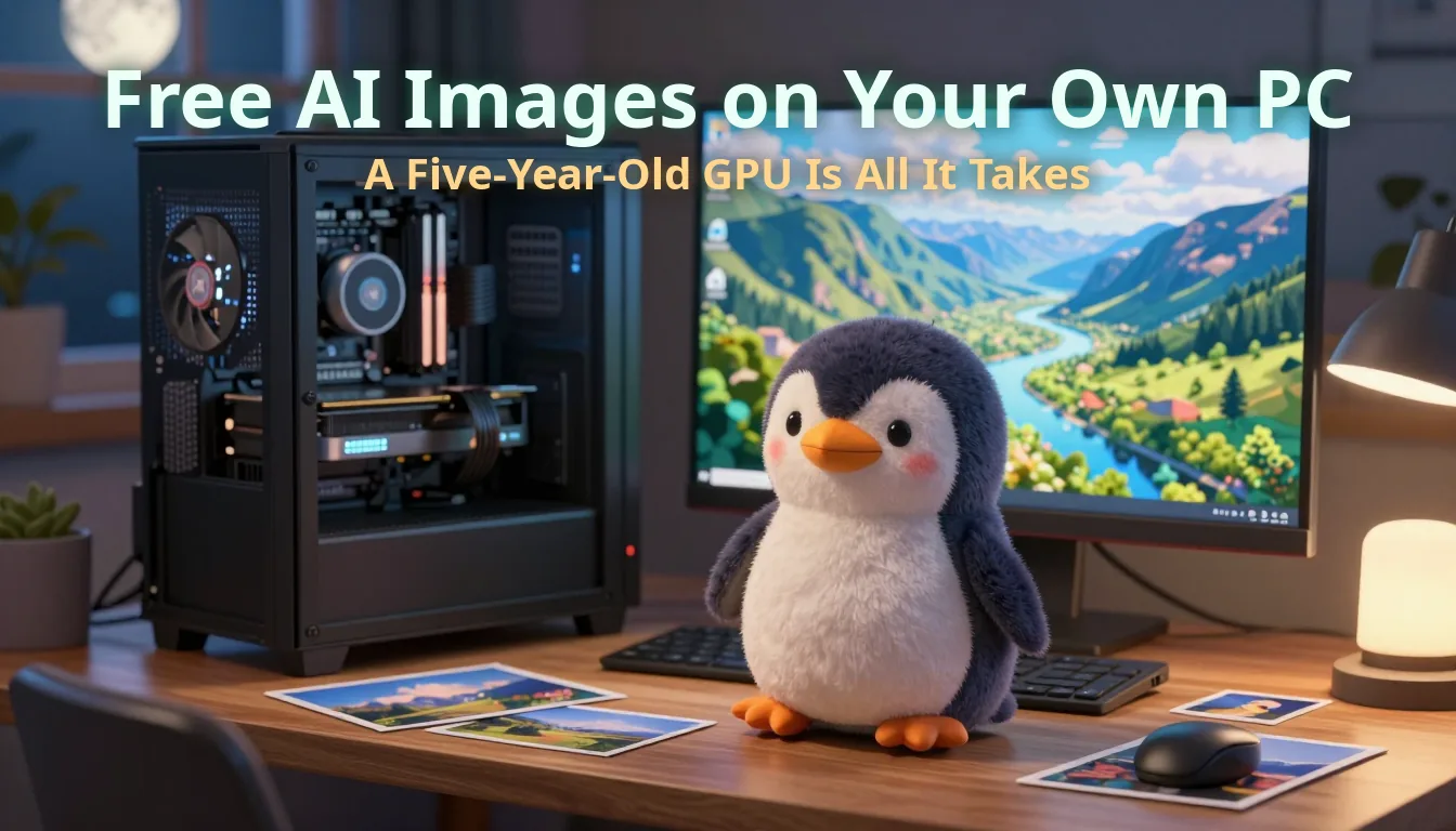 Free AI Images on Your Own PC: A Five-Year-Old GPU and 32 GB of RAM Is All It Takes